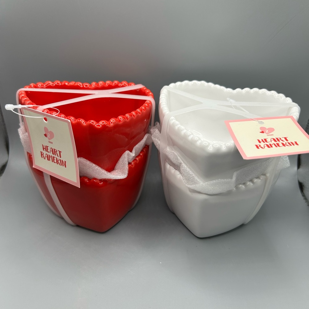 Target Bullseye Playground Valentine Heart Ramekin Set Red And White 2025 NEW